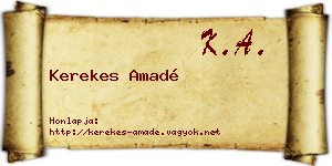 Kerekes Amadé névjegykártya